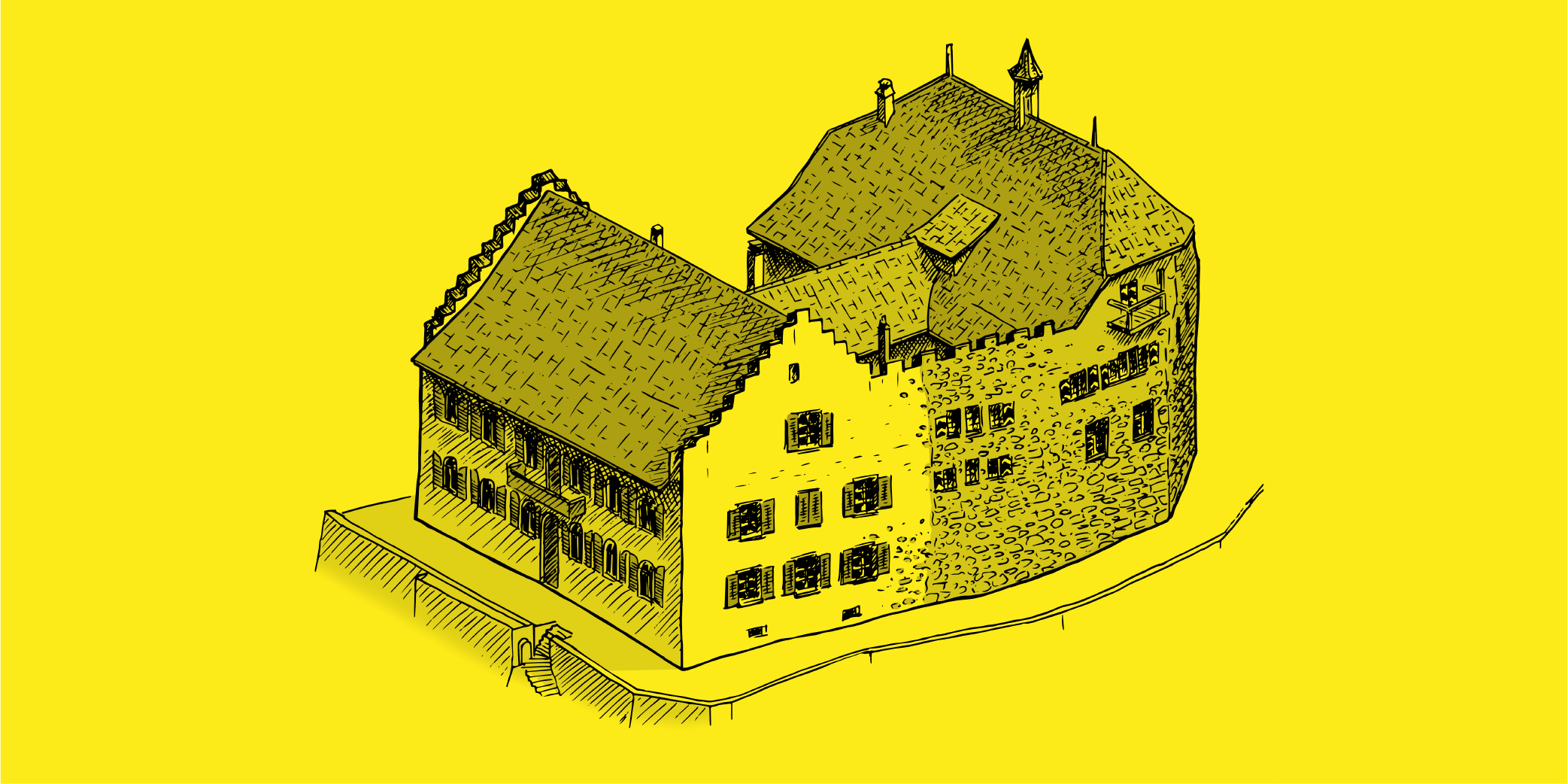 Illustration Schloss Wellenberg von Jakob Näf